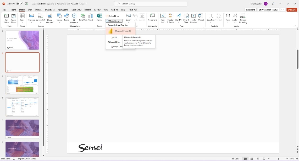 Power BI-Add in برای گزارشات اتوماتیک در پاورپوینت